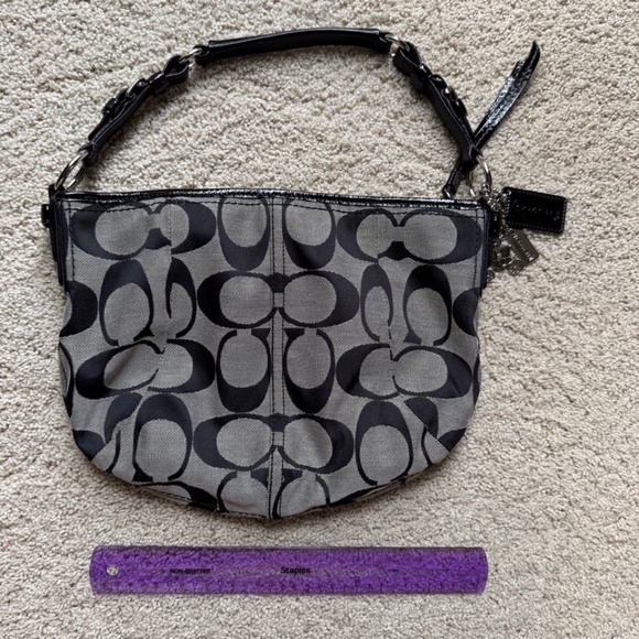 Coach black signature C shoulder bag - Picture 1 of 6